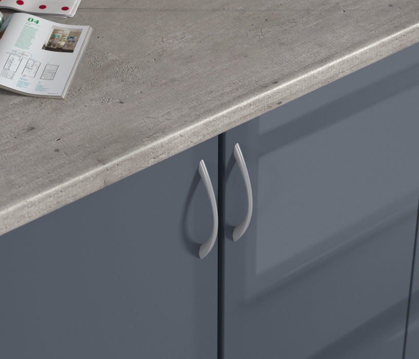 Кухонные гарнитуры, Кухонный гарнитур Катя Белый/МДФ Белый глянец,Графит глянец/МетрополитанR5