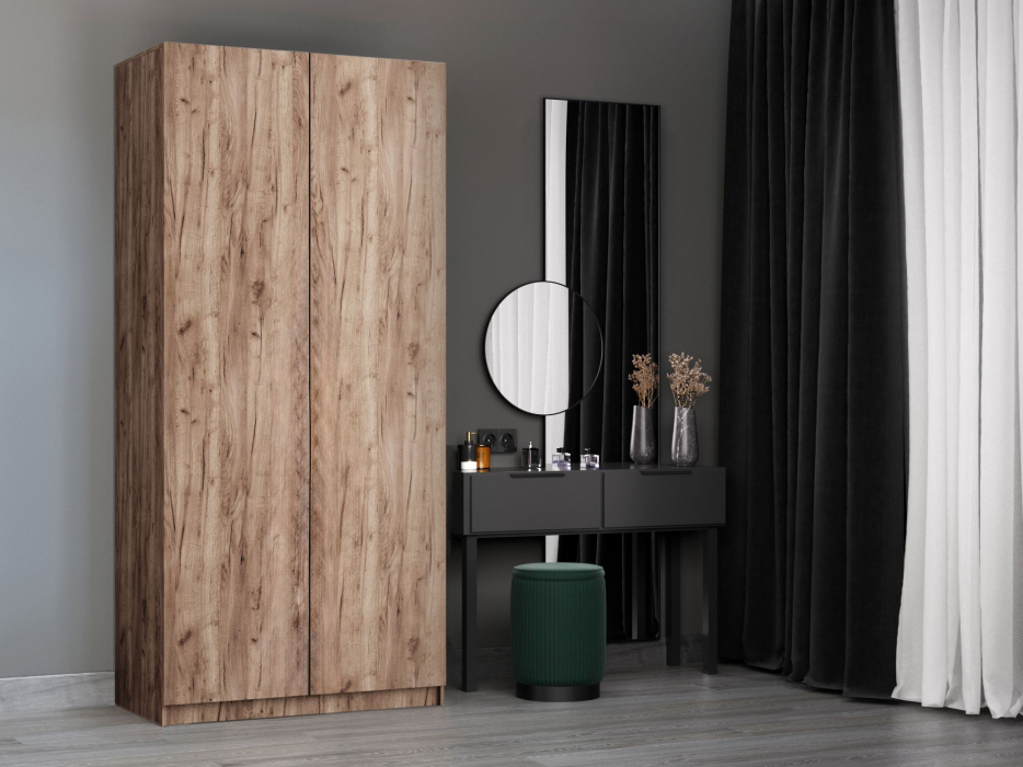 Шкафы распашные, Шкаф складной Е1 Локер ("Гармошка" с системой Push to Move/Левый)101х52,5х220 см, с модулем