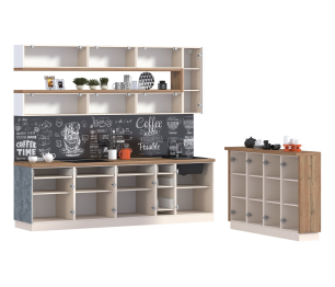 Регина (Лофт) Бетон/Белый глянец