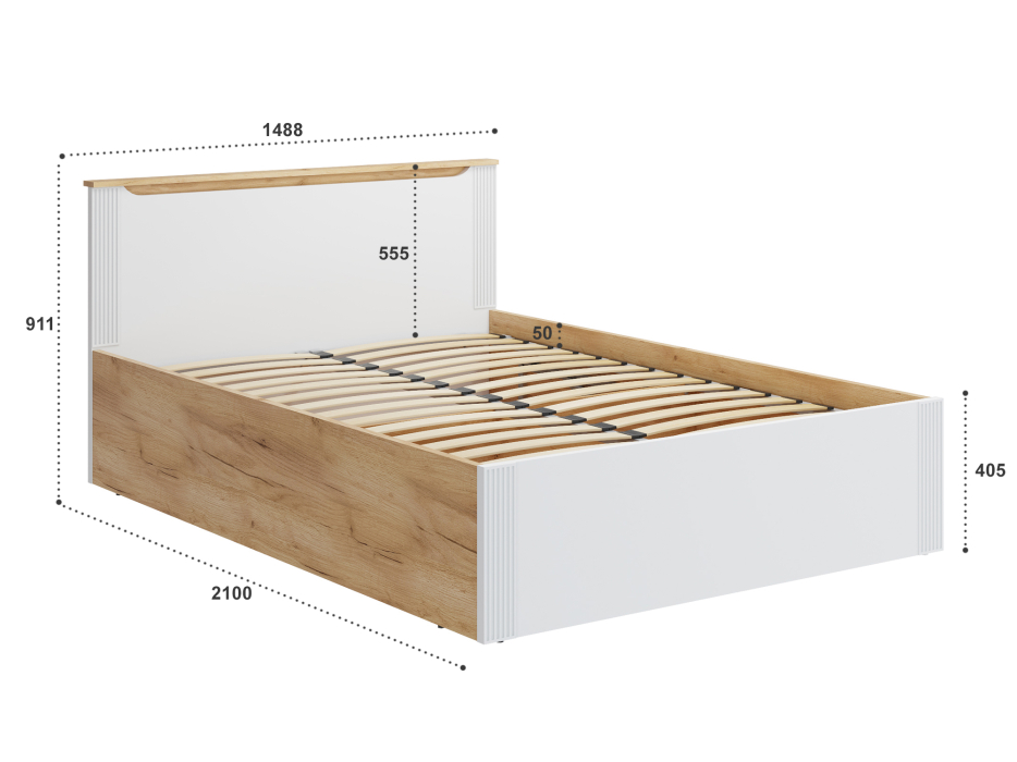 Кровати 140х200, Кровать с подъемным механизмом Эмилия ЭЛ-33