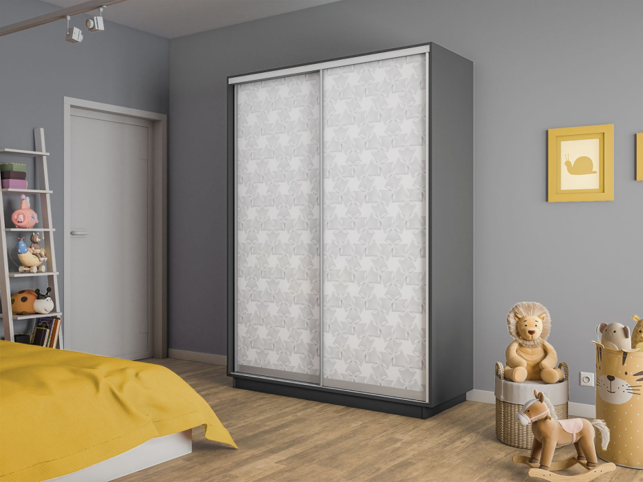 Шкафы-купе 2-х дверные, Шкаф-купе Экспресс 2-х дверный Фотопечать Калейдоскоп Стекла 140х45х240