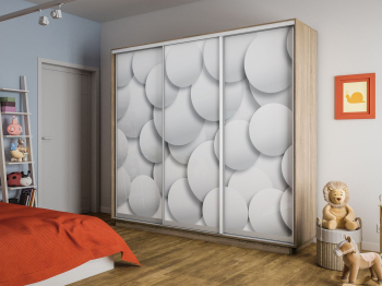 Шкаф-купе Экспресс 3-х дверный Фотопечать Шары Стекла 210х45х220