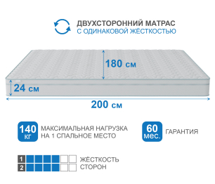 Столлайн / Матрас Премиум-Ориент в чехле Cooler 1800х2000