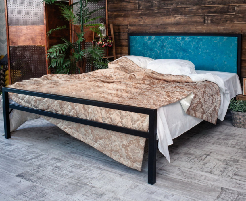 Кровати 140х200, Кровать в стиле лофт Лоренцо 1.4 (Черный)