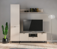 Стенки для гостиной, Набор для гостиной с пеналом Турин Кашемир серый/МДФ Кашемир