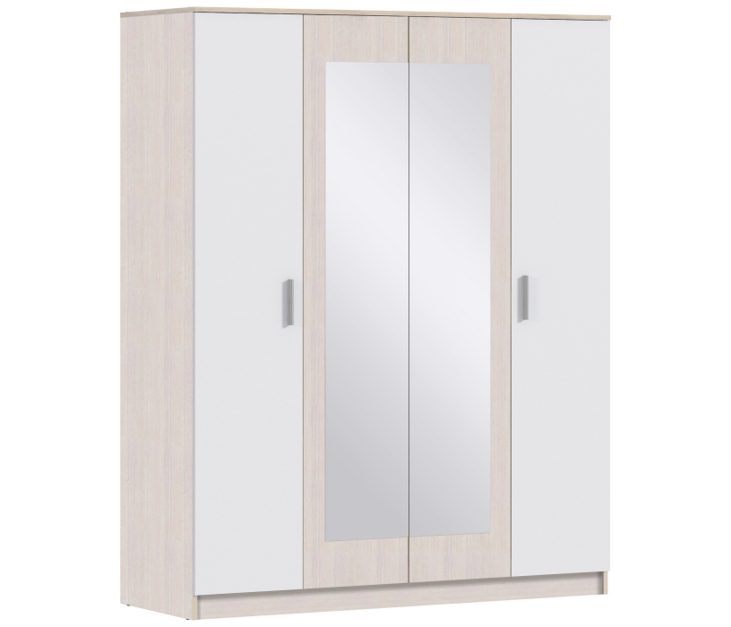 В спальню, Уют СБ-2750/1.Н Шкаф 4х дверный с зеркалами Авиньон/Авиньон,Белый