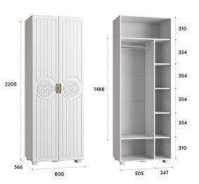 Шкаф для одежды «Монблан» МБ-26К