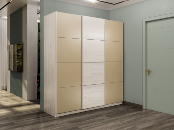 Шкаф-купе Прайм 3-х дверный Стекла фисташка/ДСП/Доводчики 210х57х230