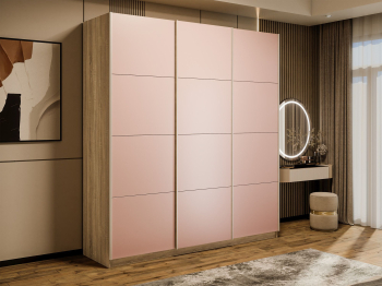 Шкаф-купе Эста 3-х дверный Стекла пудра/Доводчик 240х66х240