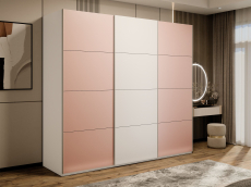 Шкафы-купе 3-х дверные, Шкаф-купе Эста 3-х дверный ДСП/Стекла пудра/Доводчик 240х66х240