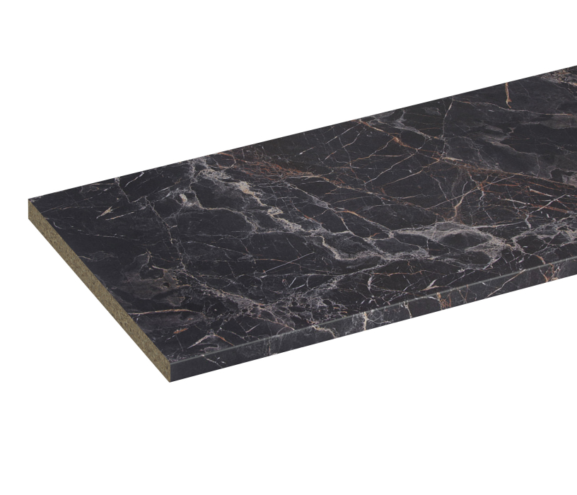 Столешницы, Столешница 38*1500*600 Мрамор марквина черный глянец 1U/3030/1 в упаковке