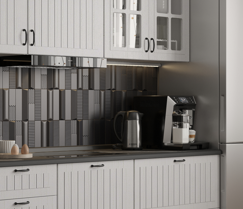 Кухонные гарнитуры, Кухонный гарнитур Регина Белый/Сандал Белый 4,1 м