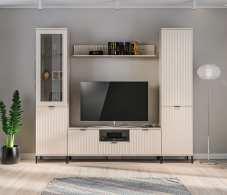 Стенки для гостиной, Набор для гостиной Турин Кашемир серый/МДФ Кашемир