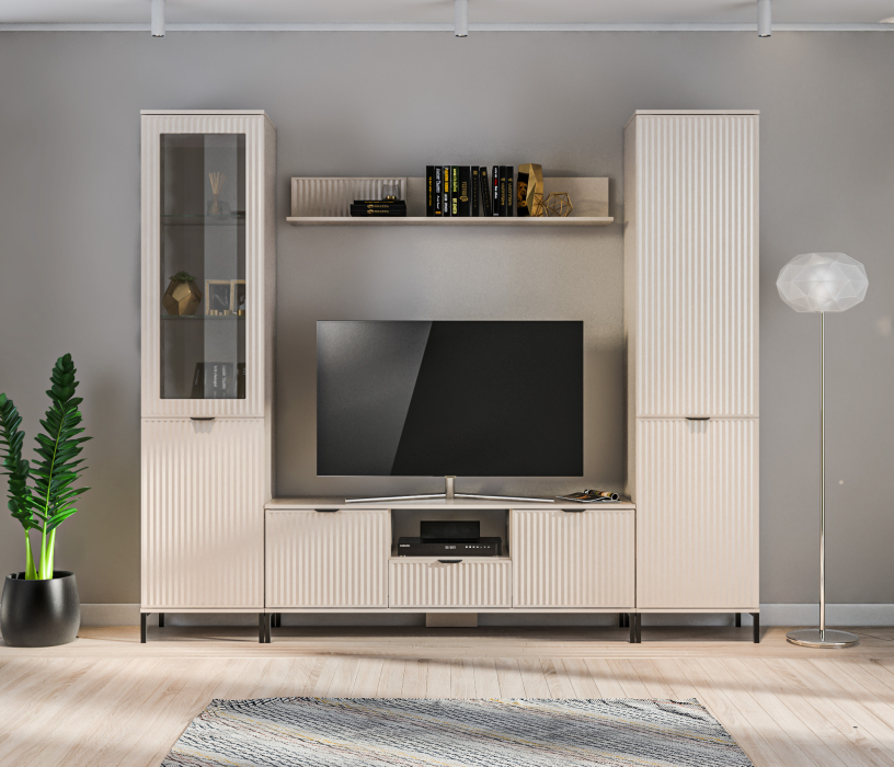 Стенки для гостиной, Набор для гостиной Турин Кашемир серый/МДФ Кашемир