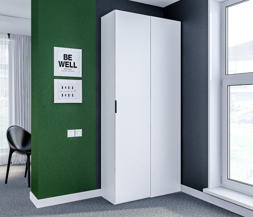 Шкафы распашные, Мальта СБ-3258 Шкаф приставной Белый/МДФ Белый