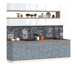 Регина (Лофт) Бетон/Белый глянец