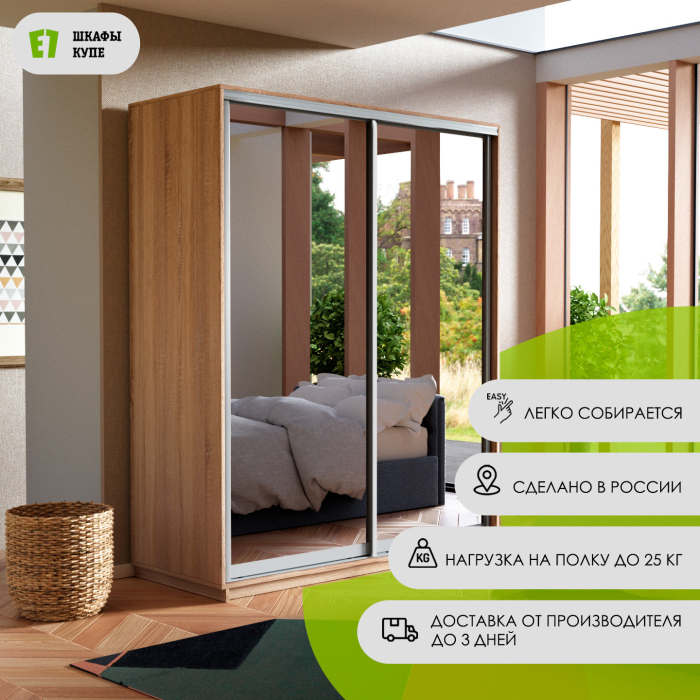 Шкафы-купе, Шкаф-купе Экспресс Экспенс дуо 2200 x 1400 x 600