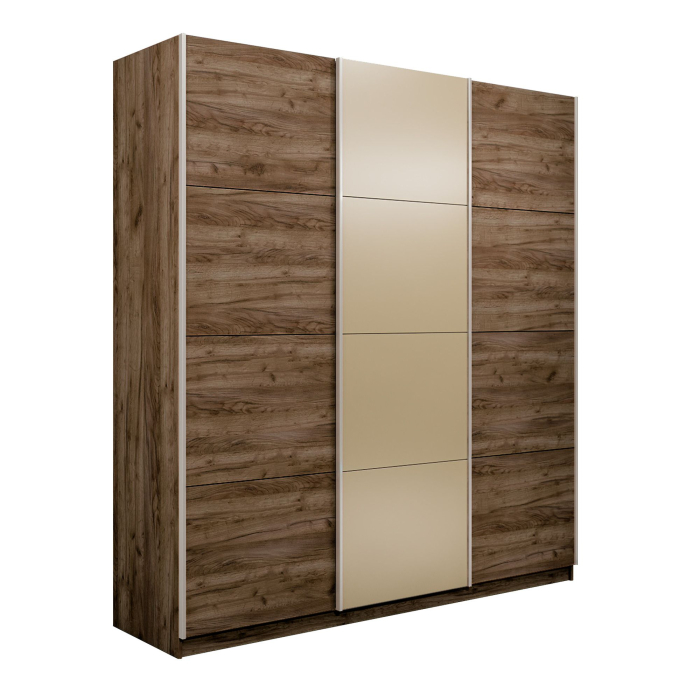 Шкафы-купе 3-х дверные, Шкаф-купе Эста 3-х дверный ДСП/Стекла фисташка/Доводчик 270х66х240