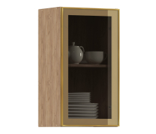 Навесные, Навесной шкаф Регина РП-40 (Дуб Вотан/Витрина Золото)