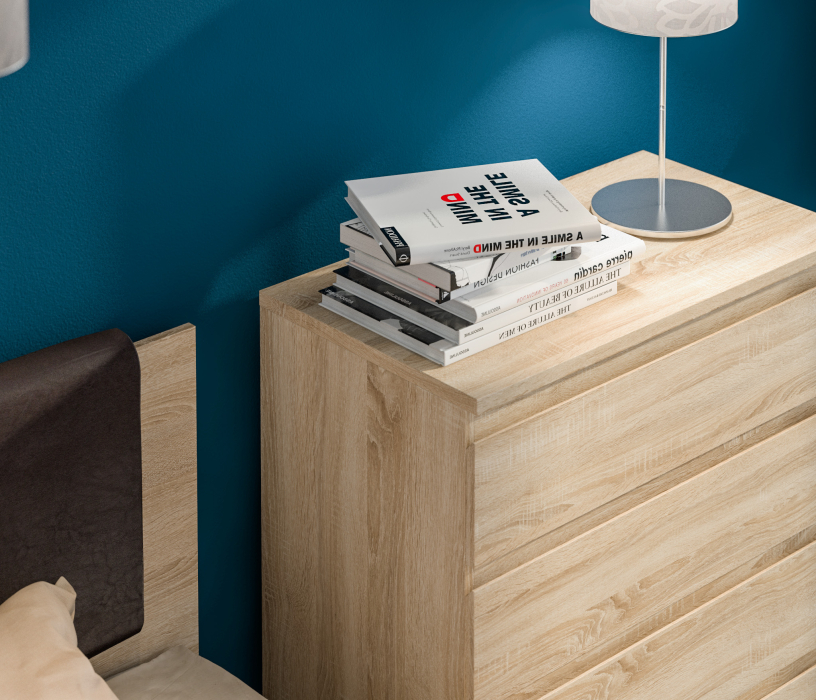 Спальные гарнитуры, Веста комплект для спальни (шкаф 2-х дв + кровать + комод) Дуб Сонома