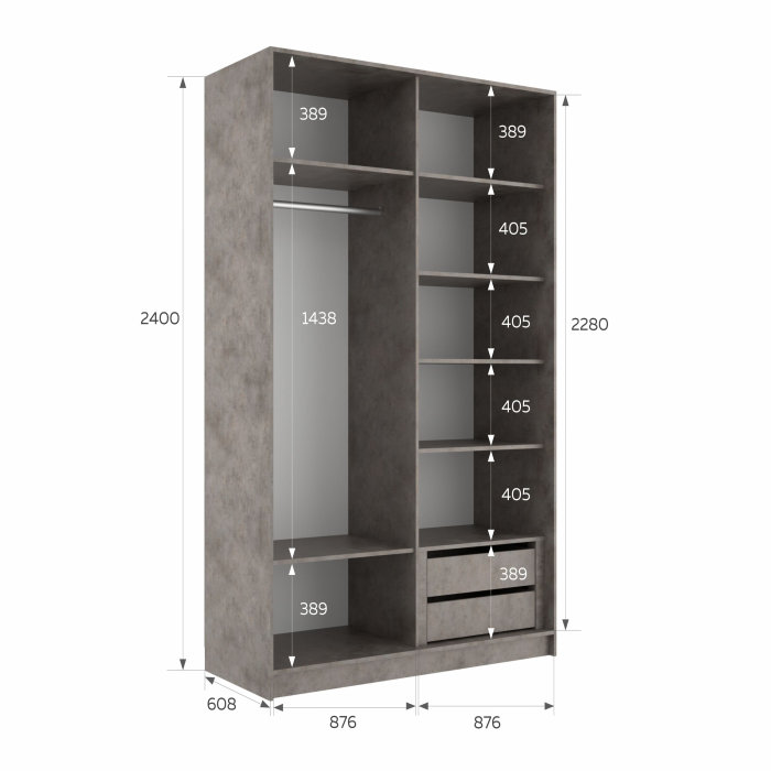 Шкафы-купе 2-х дверные, Шкаф-купе Эста 2-х дверный ДСП/Стекла фисташка/Доводчик 180х66х240