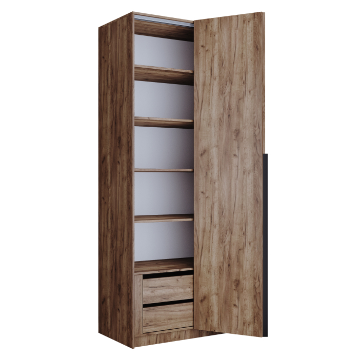 Шкафы распашные, Шкаф складной Е1 Локер ("Гармошка") 101х52,5х220 см, с полками и модулем