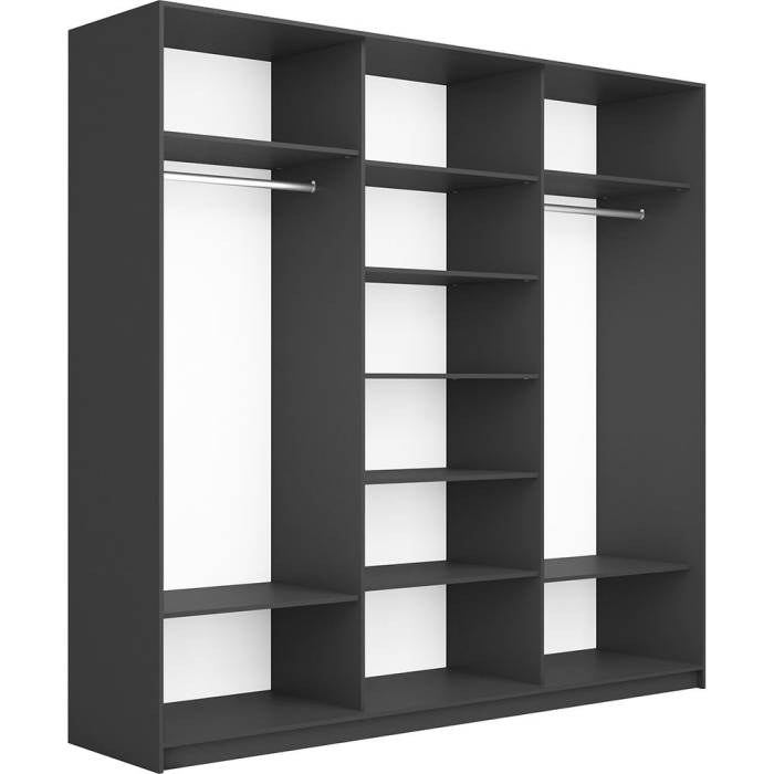 Шкафы-купе 3-х дверные, Шкаф-купе Прайм Широкий 3-х дверный Стекла хаки/Доводчики 240х57х230