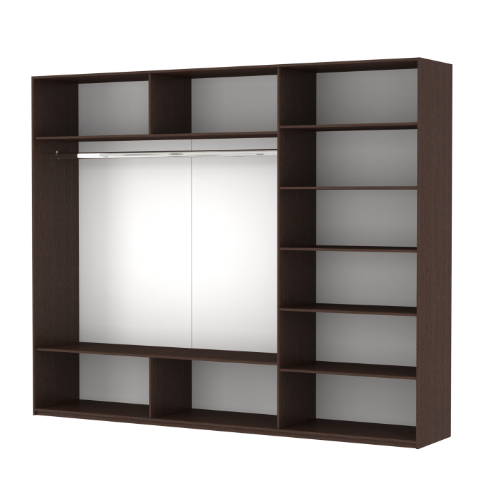 Шкафы-купе 3-х дверные, Шкаф Прайм трио 2ДСП+1зеркало 2300 x 2100 x 570