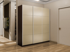 Шкафы-купе 3-х дверные, Шкаф-купе Эста 3-х дверный Стекла фисташка/Доводчик 270х66х240