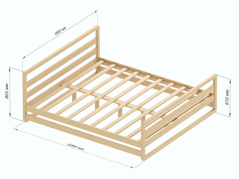Кровати из массива, Кровать двуспальная "LIZA" 180x200
