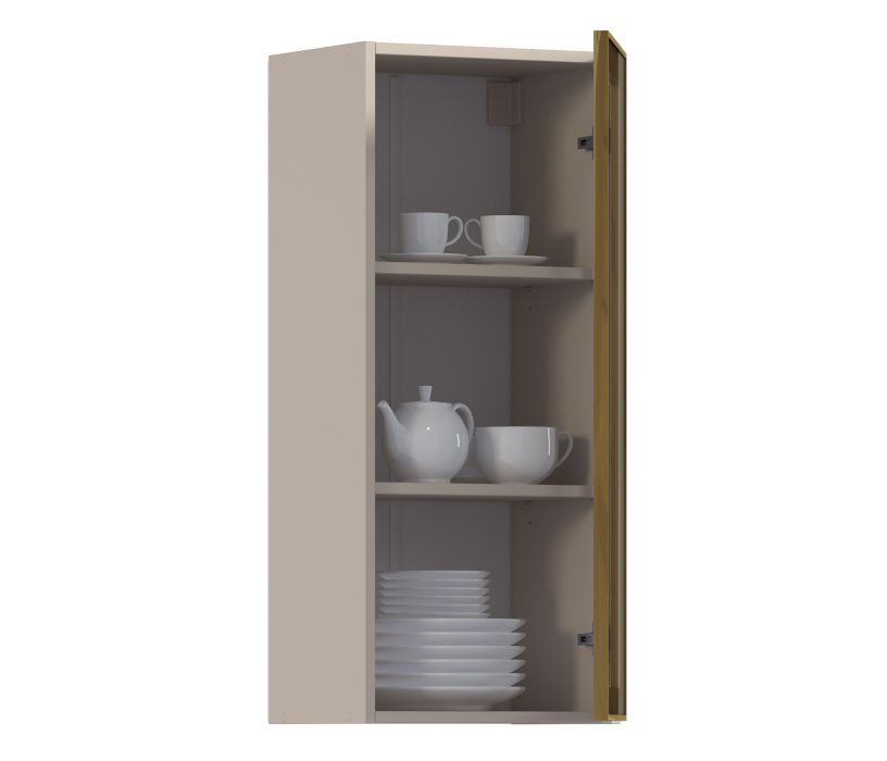 Навесные, Навесной шкаф Регина РП-140 (Песочный/Витрина Золото)