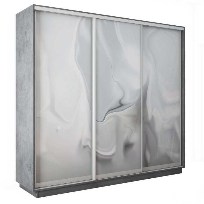 Шкафы-купе 3-х дверные, Шкаф-купе Экспресс 3-х дверный Фотопечать Шелк Стекла 180х45х220