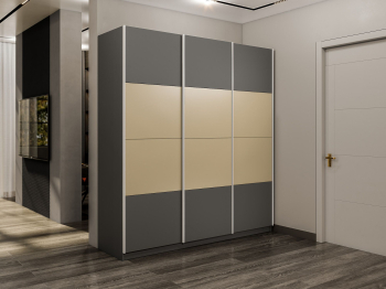 Шкаф-купе Эста 3-х дверный ДСП/Стекла фисташка/Доводчик 240х66х240