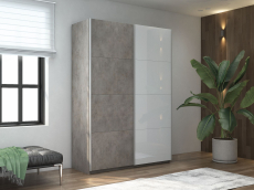 Шкафы-купе 2-х дверные, Шкаф-купе Прайм 2х дверный ДСП/Белый Глянец 160х57х230