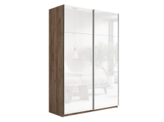 Шкафы-купе 2-х дверные, Шкаф-купе Прайм 2х дверный Белый глянец 160х57х230