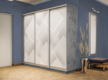 Шкаф-купе Экспресс 3-х дверный Фотопечать Квадрат Стекла 210х45х220