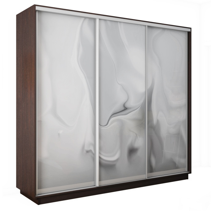 Шкафы-купе 3-х дверные, Шкаф-купе Экспресс 3-х дверный Фотопечать Шелк Стекла 210х45х220