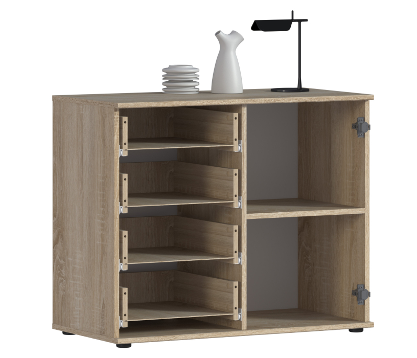 Спальные гарнитуры, Комплект Мамбо (кровать и комод), Дуб Сонома/Белый