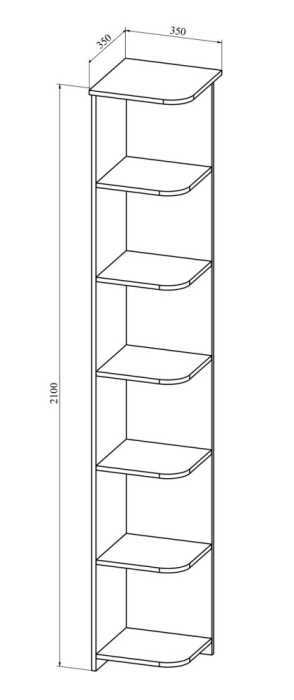 Угловые, Стеллаж угловой Агата АТ-9