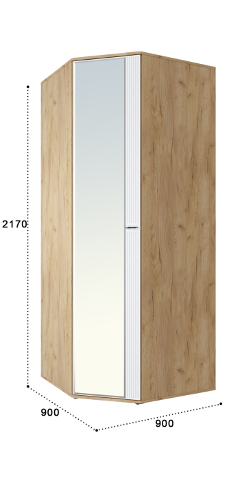 Угловые шкафы, Шкаф угловой Эмилия ЭЛ-17К с зеркалом