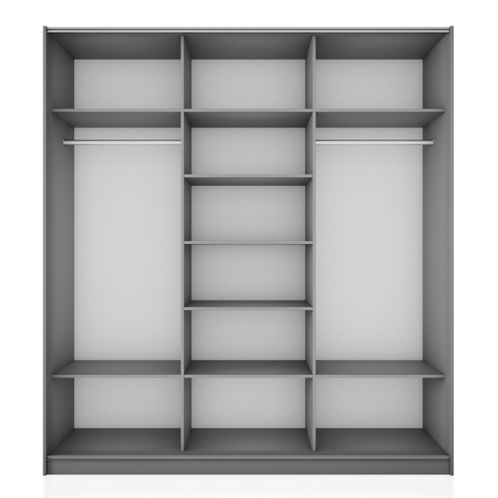 Шкафы-купе 3-х дверные, Шкаф-купе Прайм 3-х дверный ДСП/Стекло белое/Доводчики 210х57х230