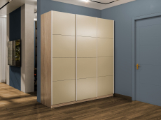 Шкафы-купе 3-х дверные, Шкаф-купе Прайм 3-х дверный Стекла фисташка/Доводчики 180х57х230