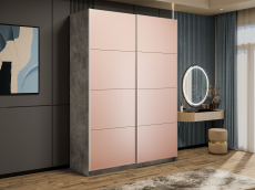 Шкафы-купе 2-х дверные, Шкаф-купе Прайм 2-х дверный Стекла пудра/Доводчики 160х57х230