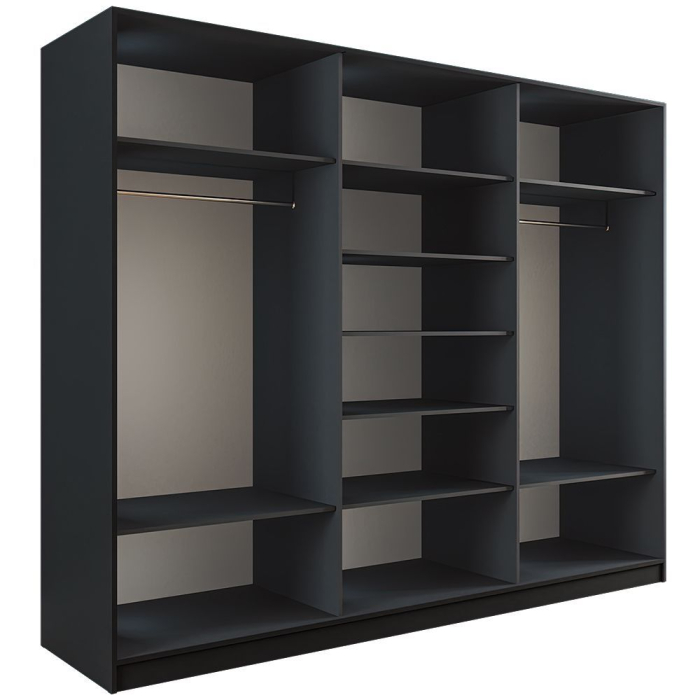 Шкафы-купе 3-х дверные, Шкаф-купе Эста 3-х дверный ДСП/Стекла пудра/Доводчик 270х66х240