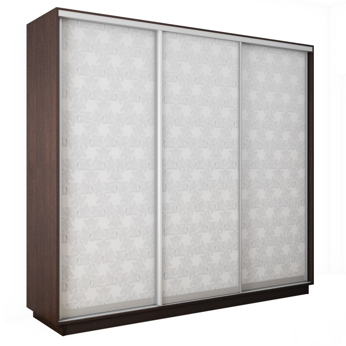 Шкафы-купе 3-х дверные, Шкаф-купе Экспресс 3-х дверный Фотопечать Калейдоскоп Стекла 210х45х240