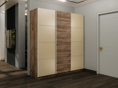 Шкафы-купе 3-х дверные, Шкаф-купе Прайм 3-х дверный Стекла фисташка/ДСП/Доводчики 180х57х230