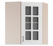 Регина, Регина РПУ-60 Полка угловая витрина Песочный/Сандал Белый