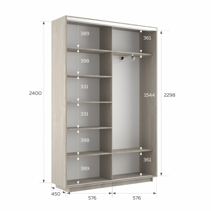 Шкафы-купе 2-х дверные, Шкаф-купе Экспресс 2-х дверный Фотопечать Шелк Стекла 120х45х240