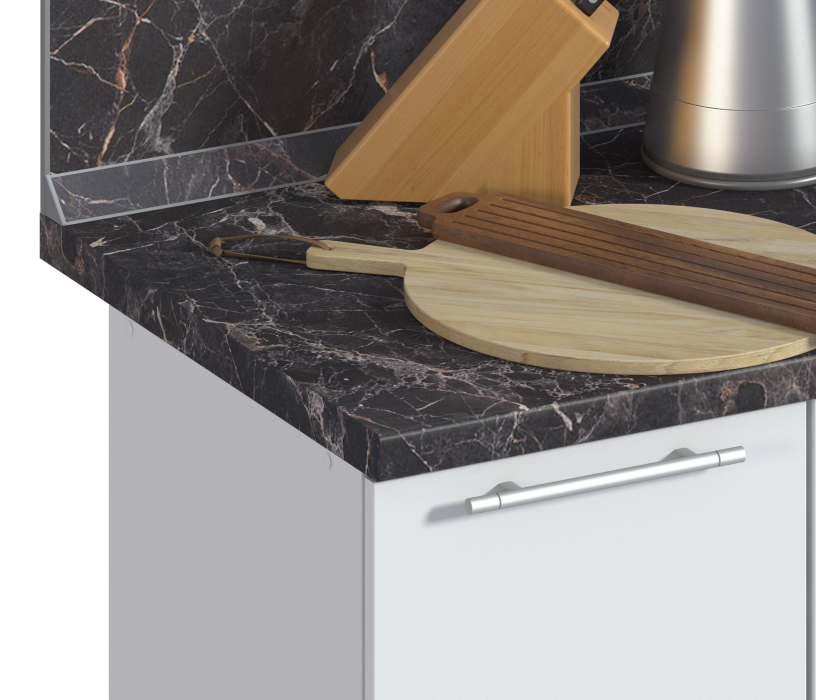 Столешницы, Столешница 38* 802*600 Мрамор марквина черный глянец 1U/3030/1 в упаковке